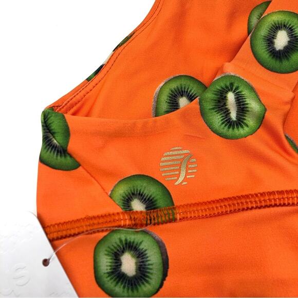 NWT SHEBEEST Tri Gazelle Sports Bra Orange Kiwi Green XS - Picture 7 of 7
